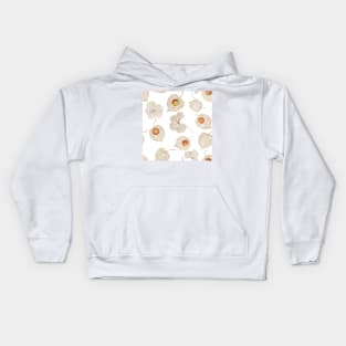 Autumn Physalis, Cape gooseberry dry flowers watercolor pattern.  Golden berry structure. Delicate floral print Kids Hoodie